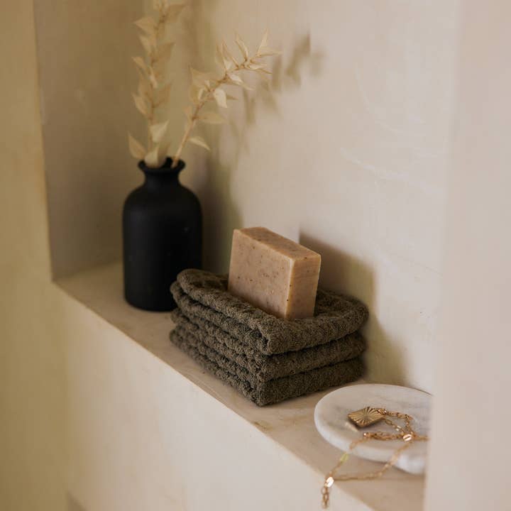 Geometry - Wholesale Towel Set - Forest Waffle Washcloth Set1