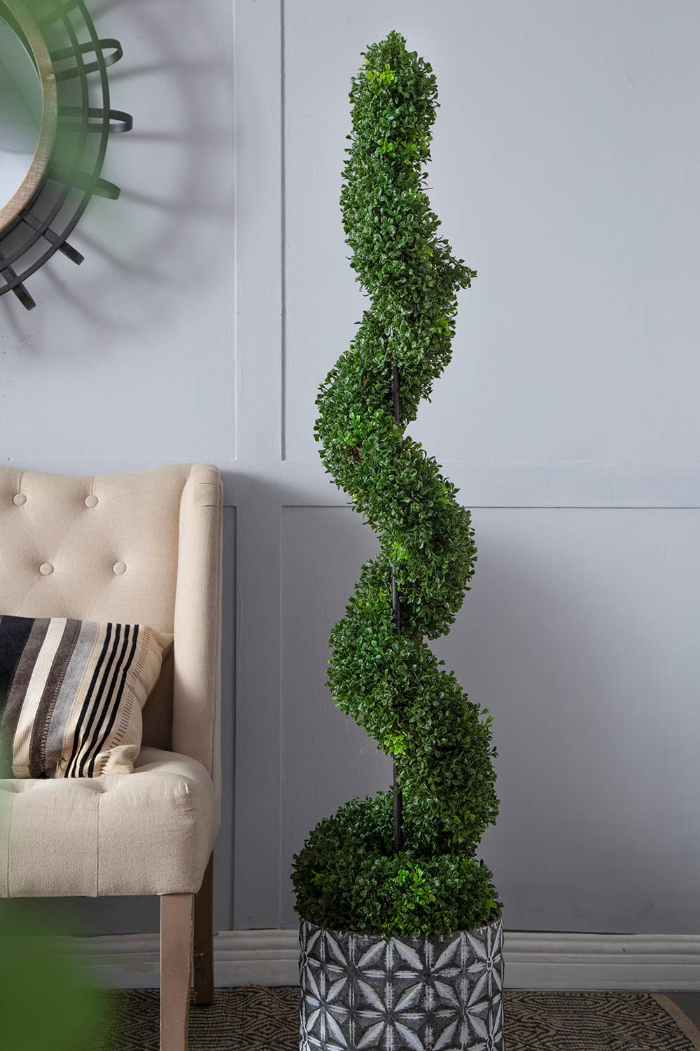 A&B Home Group Inc. - Vente Plantes artificielles - Topiaire en spirale artificielle en buis de 10,5x10,50x60" 5 pieds de haut4