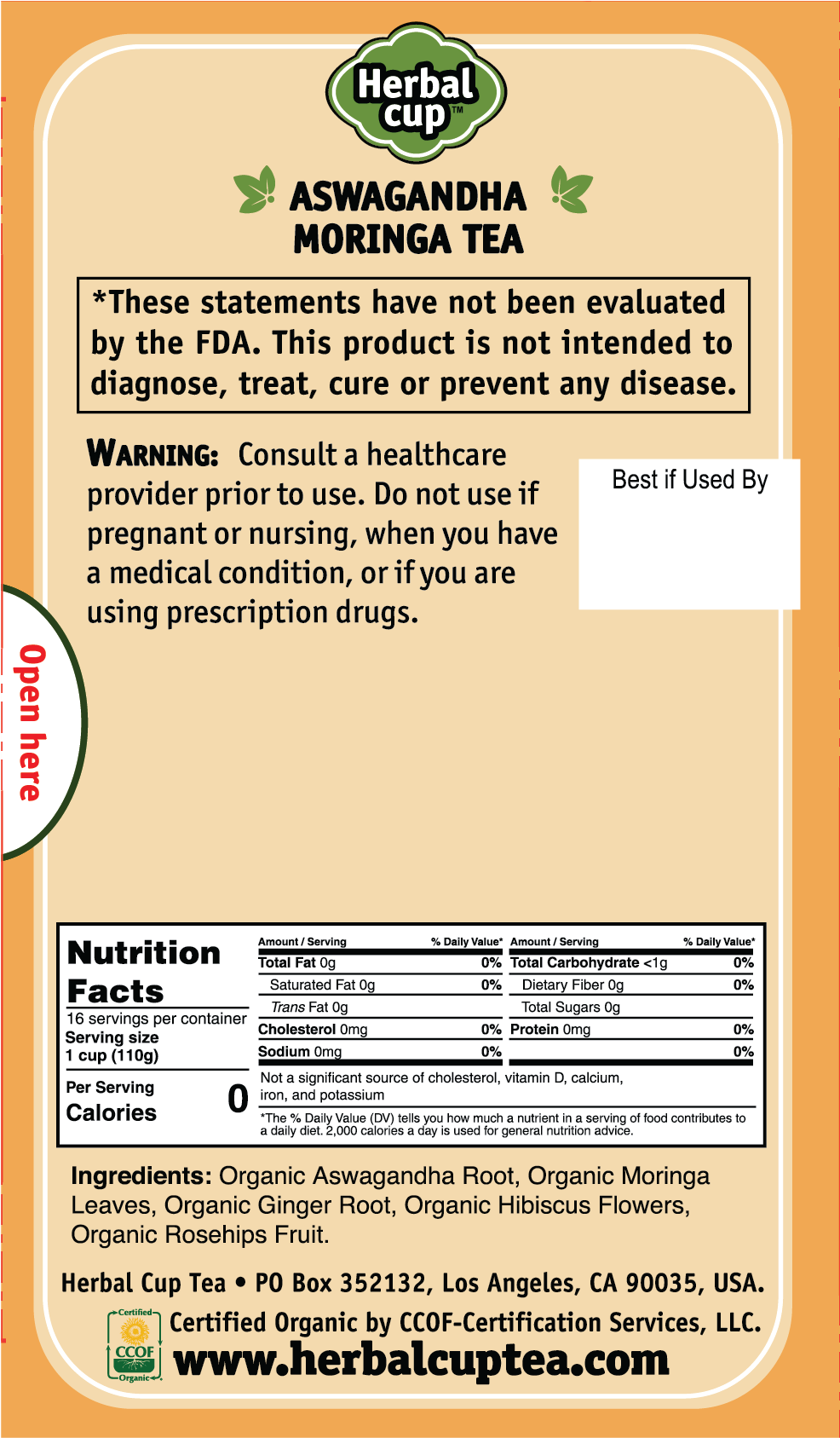 Herbal Cup Tea - Wholesale Health/Detox Tea - Aswagandha with Moringa Tea1