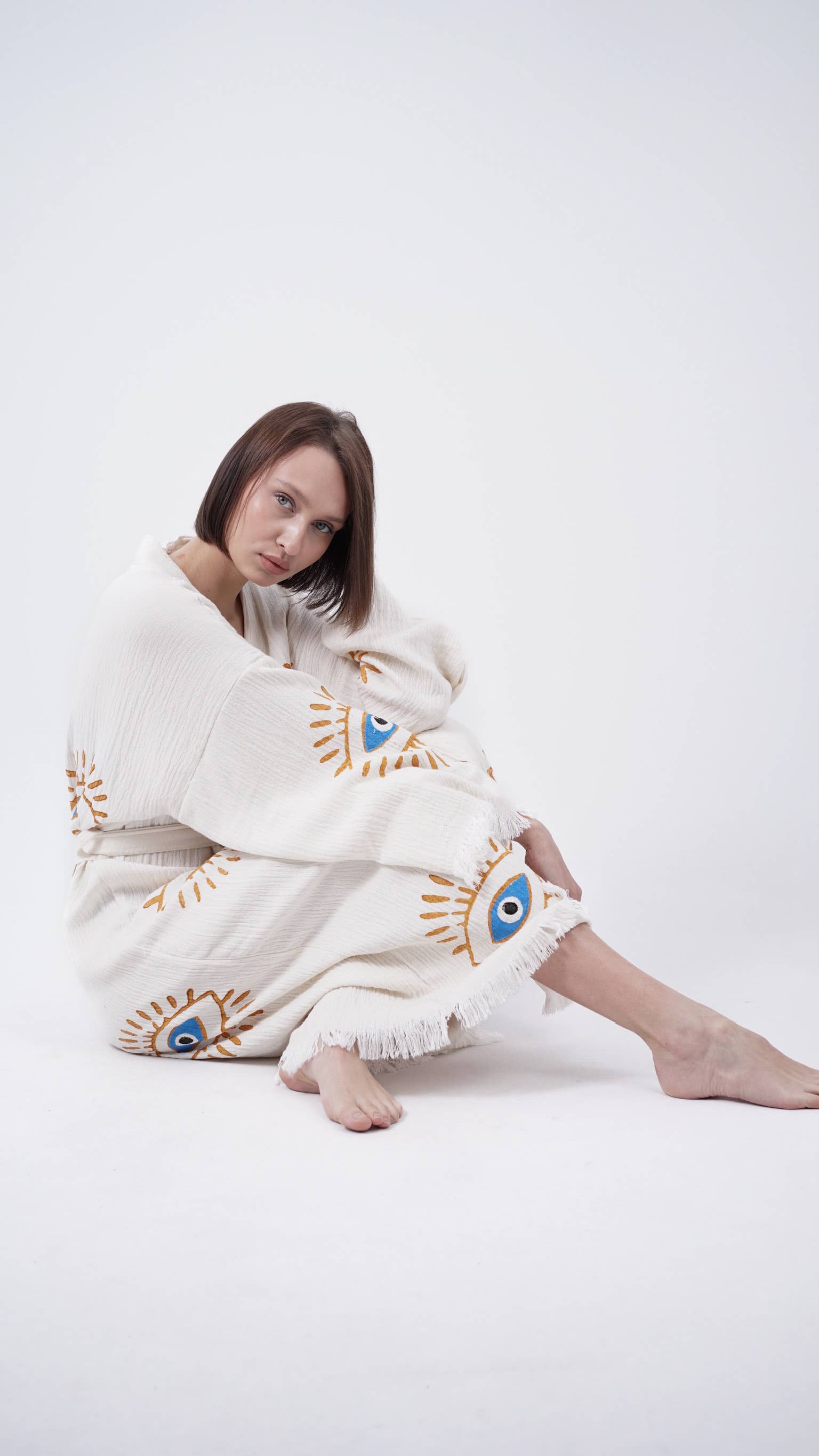 Bodho - Wholesale Kimono - Dames - Handgemaakte Boho Festival Kimono met Boze Oog, Boho Strandkleding14