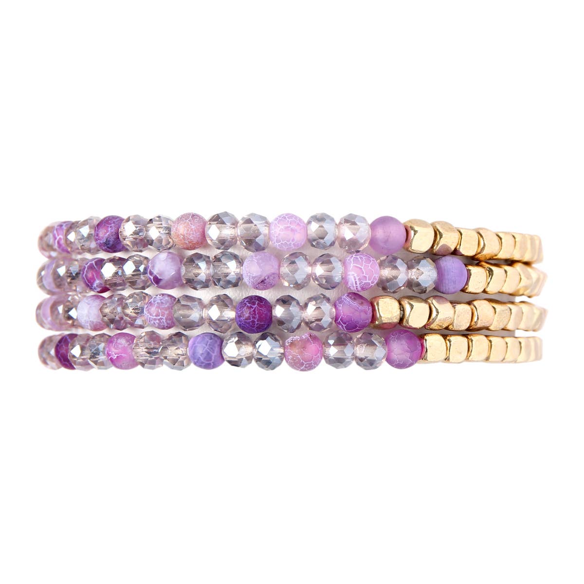 MYS Wholesale Inc - Wholesale Beaded Bracelet - Brass, Stone, Glass Four Set Beads Bracelet0