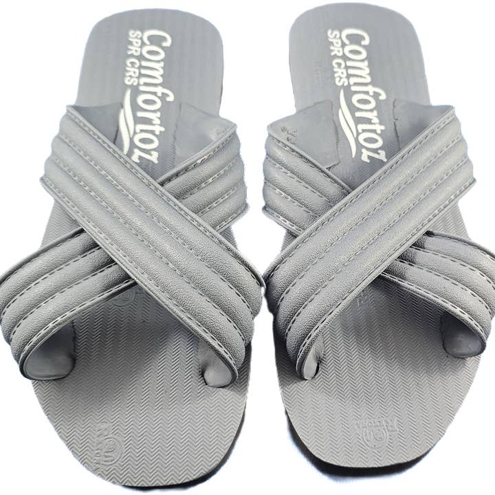 Comfortz Men's Flat House Slipper # Cross for wholesale by IGI CANADA