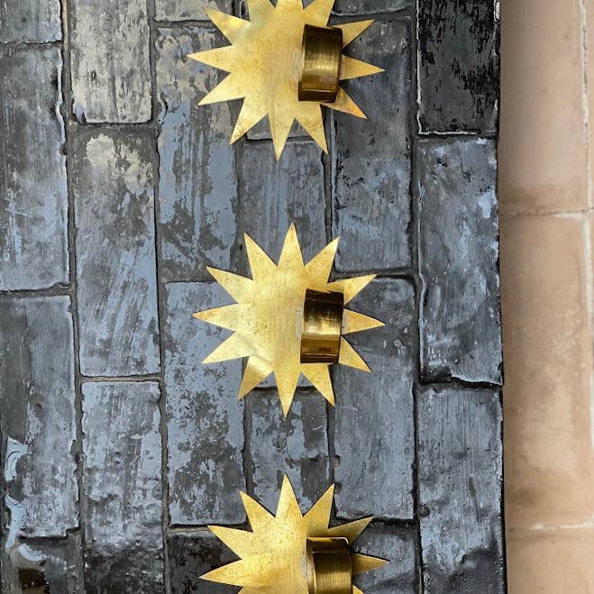 NOMAD BY LIV - Wholesale Candle Holder - "STAR" Wallcandle Holder, Brass, gold1