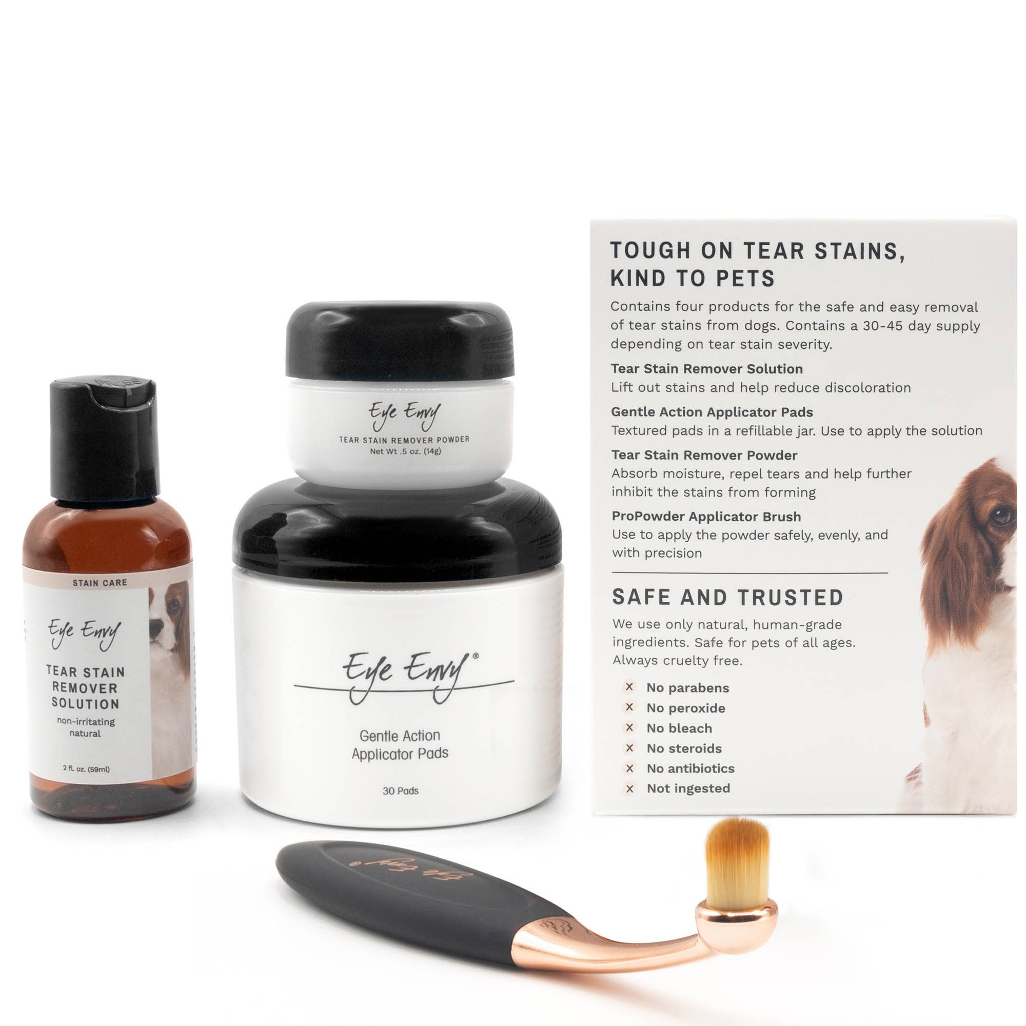 Eye Envy - Wholesale Pet Grooming Set - Dog - Dog Tear Stain Remover Starter Kit With Sm ProPowder Brush2