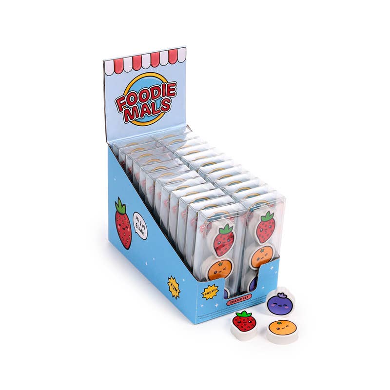 Puckator Ltd - Wholesale Eraser - Kids - Foodiemals Fruit 3 Piece Eraser Set0