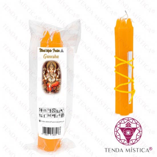 Bougie rituelle à triple puissance - Ganesha pour la vente par Tenda Mística
