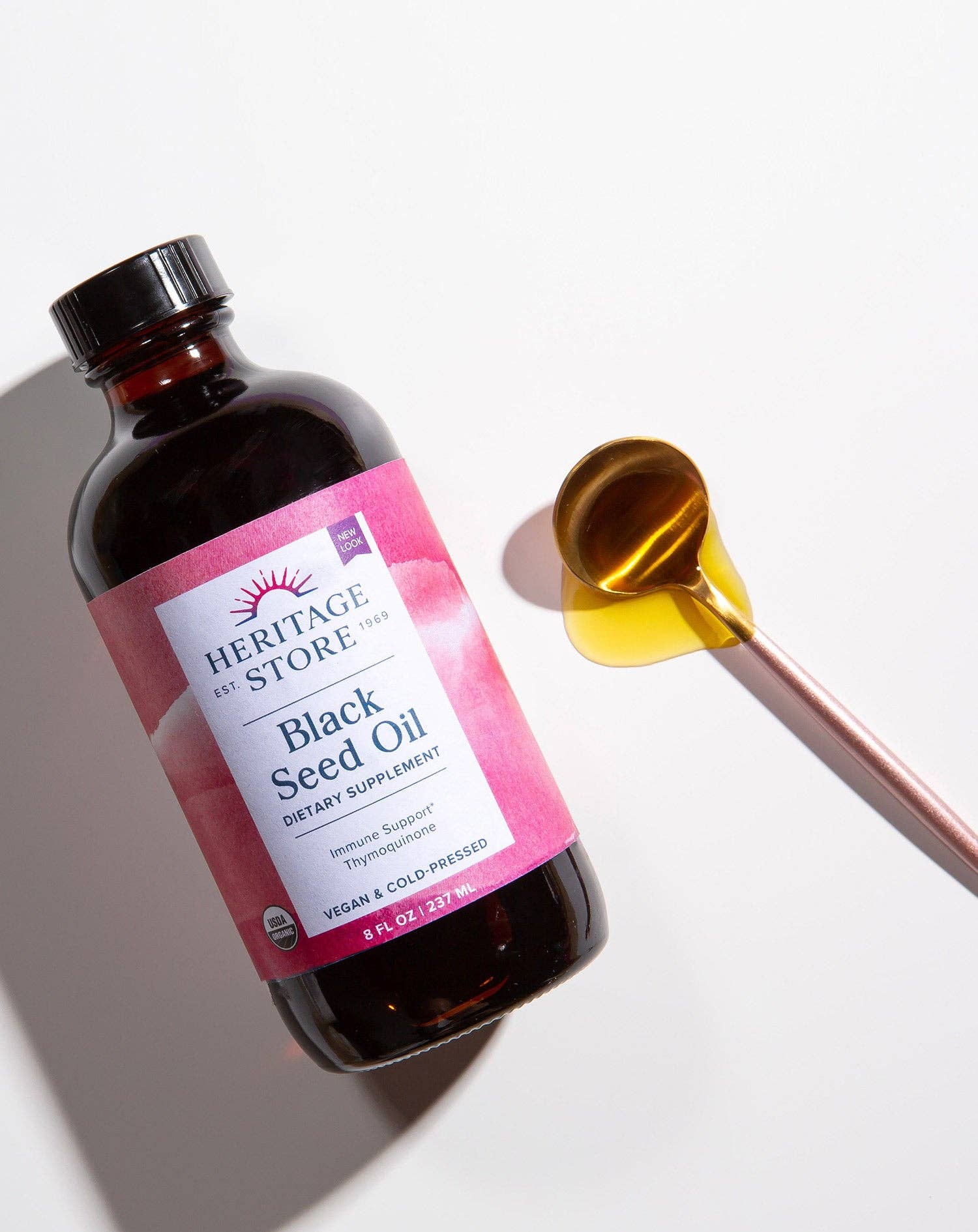 Heritage Store - Wholesale Oral Supplement/Vitamin - Black Seed Oil, Organic 8 oz/16 oz4