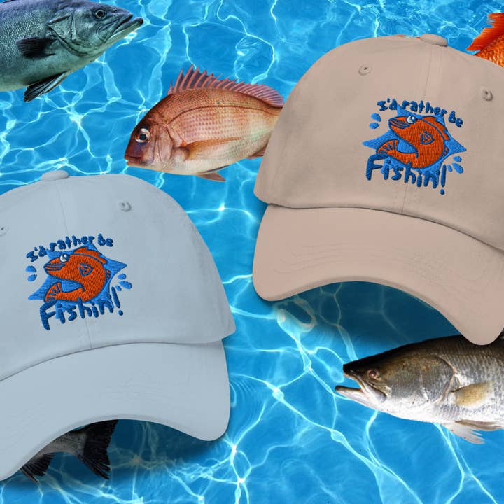 I'd rather be fishin'! Baseball Hats for wholesale by anniyell