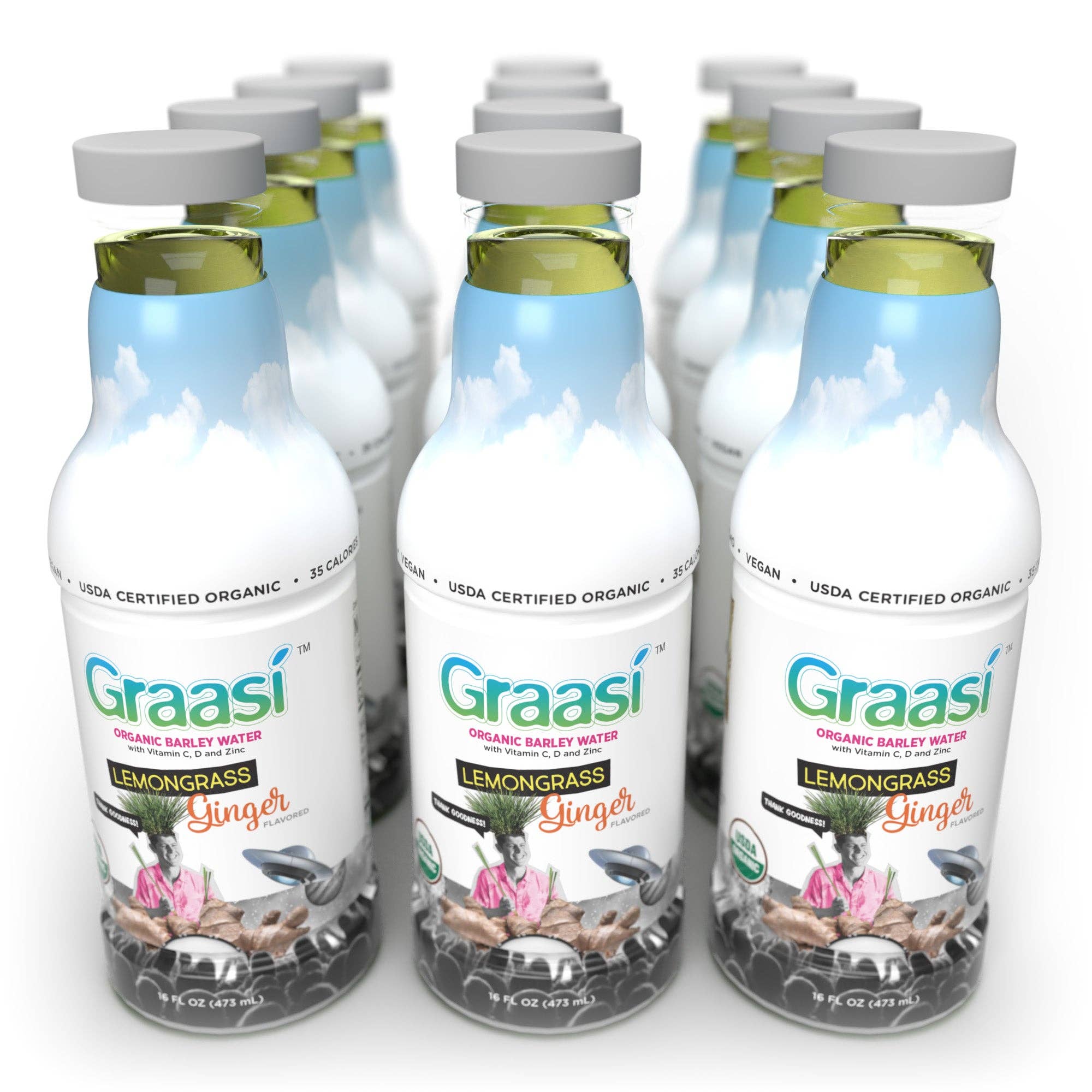 GRAASI - Wholesale Flavored/Infused Water (Non-Carbonated) - Barley Grass Water | 12 Bottles5
