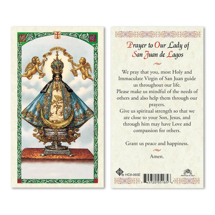 SAN JUDITAS RELIGIOUS ARTICLES - Wholesale Religious Card - PRAYER TO OUR LADY OF SAN JUAN DE LAGOS