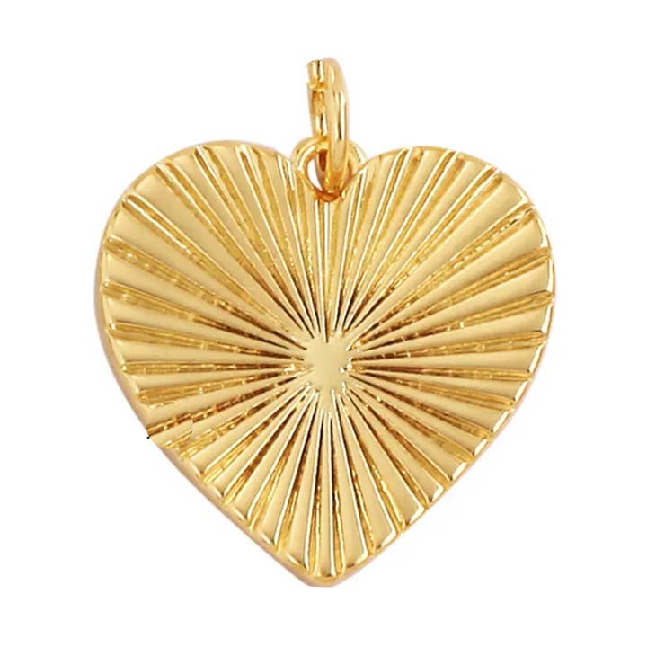 Platt bursthjärta för berlockhalsband och armband för wholesale av Savvy Bling