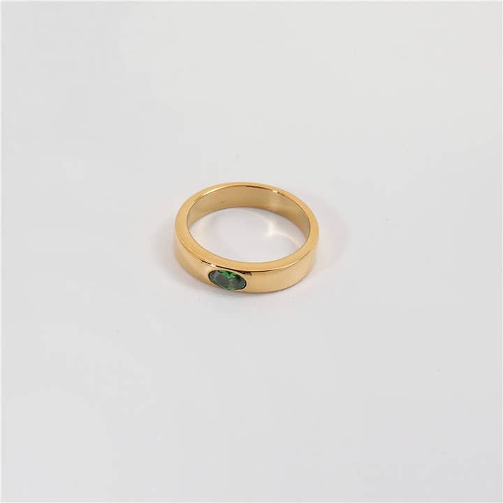 Anillo Jenni Green Stone para venta al por mayor de Fran's Hause
