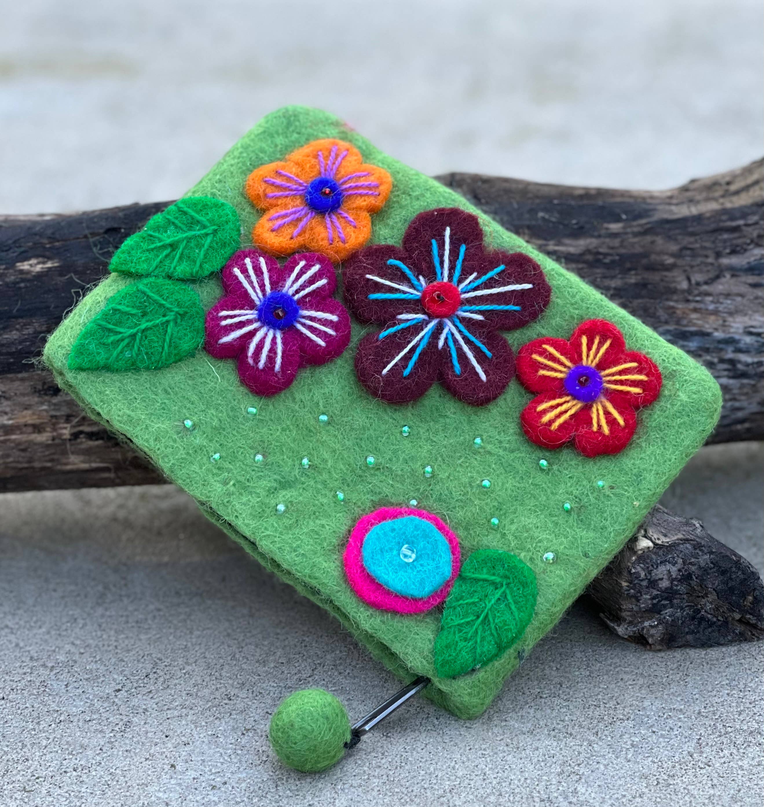 Lungta Imports - Wholesale Coin Purse - Women's - Felted Floral Coin Purse, Kids Pouch, Makeup Pouch8