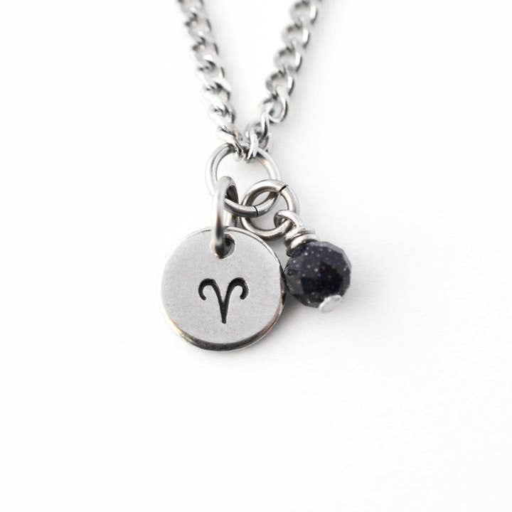 Aries Zodiac Necklace, Hypoallergenic Astrology Jewellery for Sensitive Skin for wholesale by Little Gems Jewels