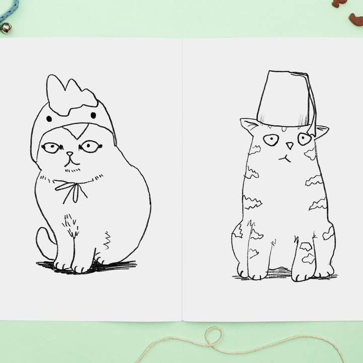 Jo Clark Design - Wholesale Coloring Book - Adult - Cats in Hats Colouring Book