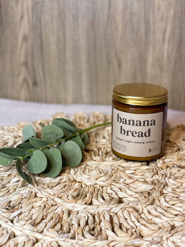 Banana Bread - 100% Soy Wax Candle for wholesale by Sage Candle Co.
