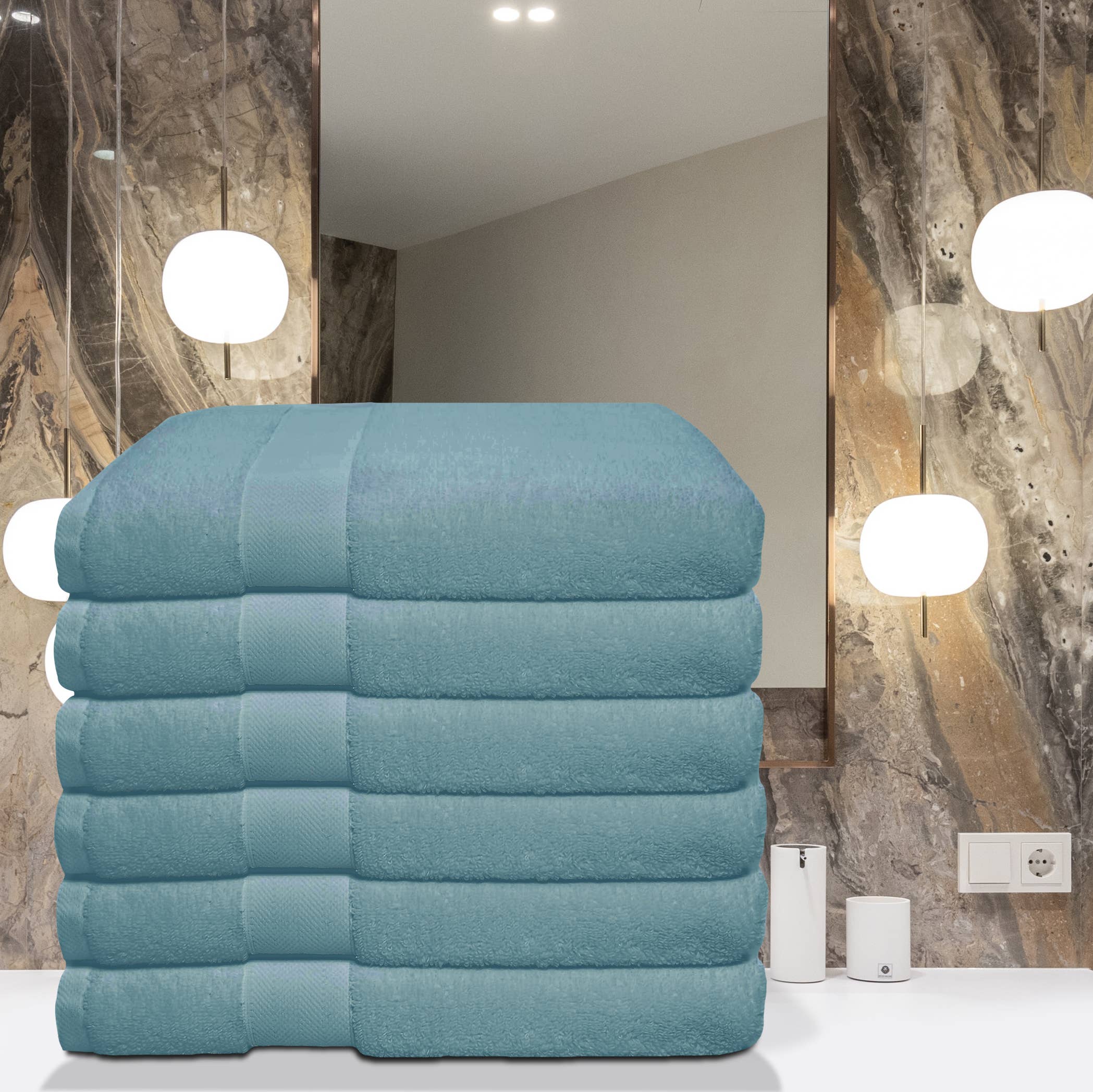 Cozablu Home - Wholesale Towel Set - 6 Pack Hand Towels Set 16x26 Premium 100% Cotton 600 GSM1