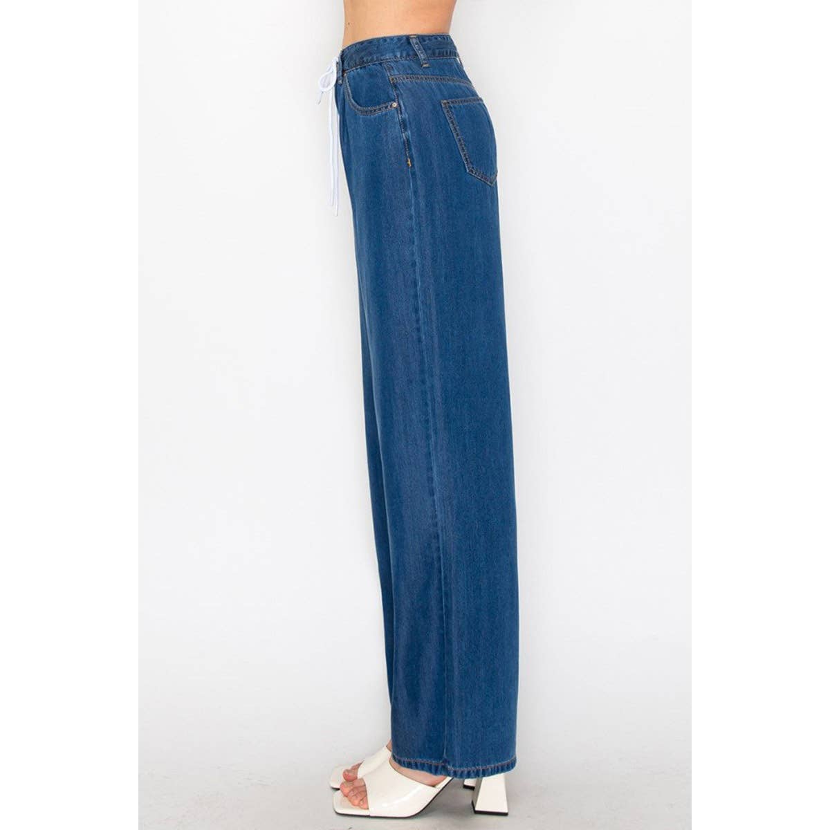 Timeless - Wholesale Jeans - Women's - LOOSE FIT DRAPE DENIM JEANS IN LYOCELL4