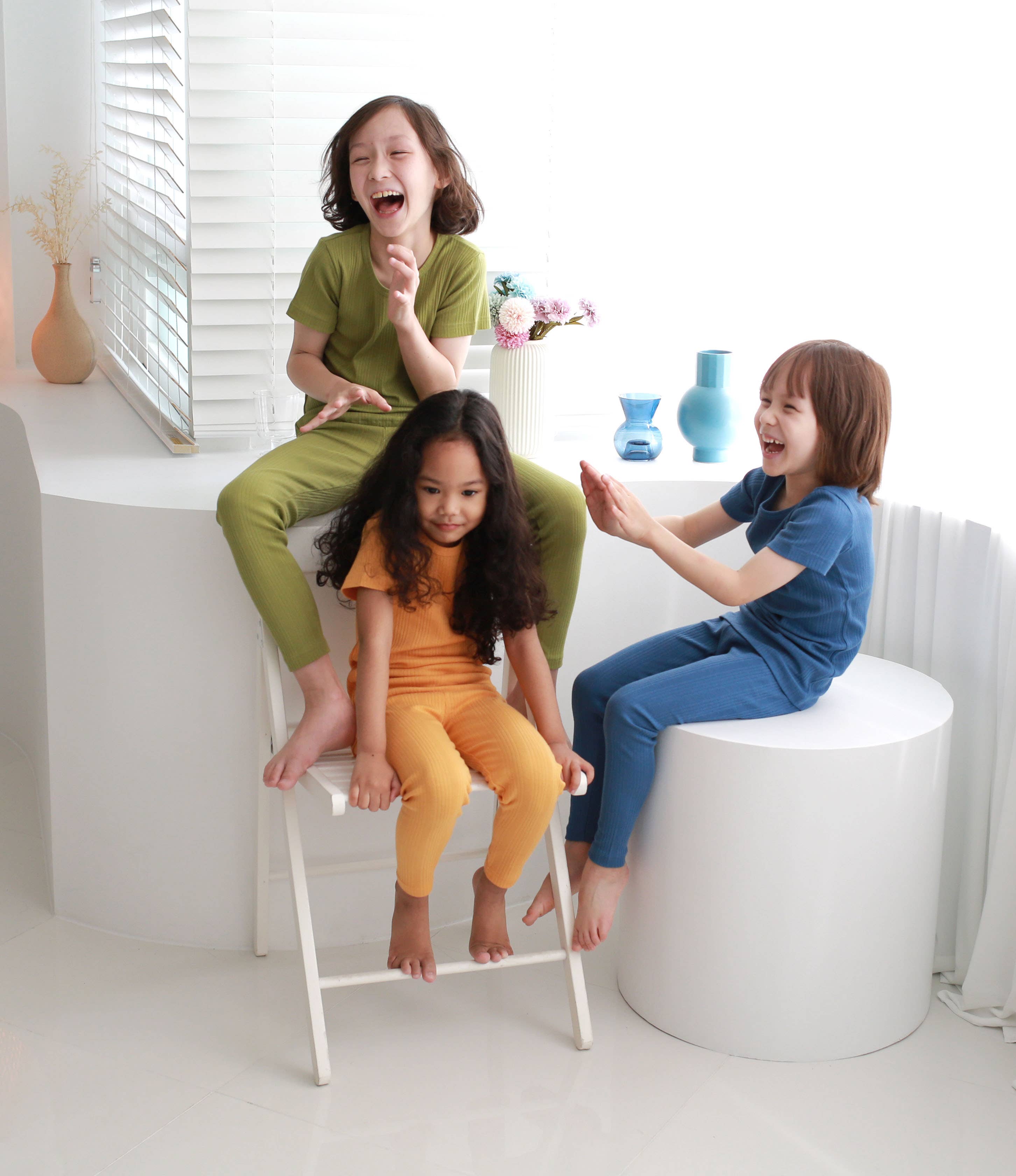 WithOrganic - Wholesale Sleepwear Set - Kids - Organic Kids 3 Pieces Rib Knit 39Pajama Set_Navy Blue7