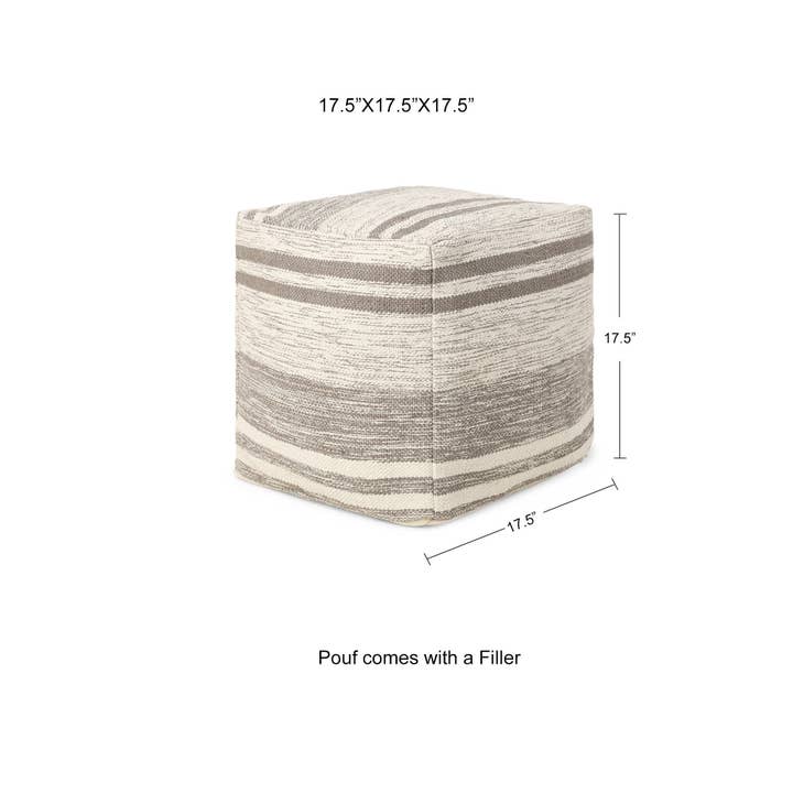 REDEARTH - Wholesale Pouf - REDEARTH · Tufted Pouf Ottoman with Filler Textured Storage Cube Bean Bag Pouffe Footrest for Living Room, Bedroom, Nursery, Kidsroom; 100% Cotton (17.5"X17.5"X17.5", Melange Delight Taupe)