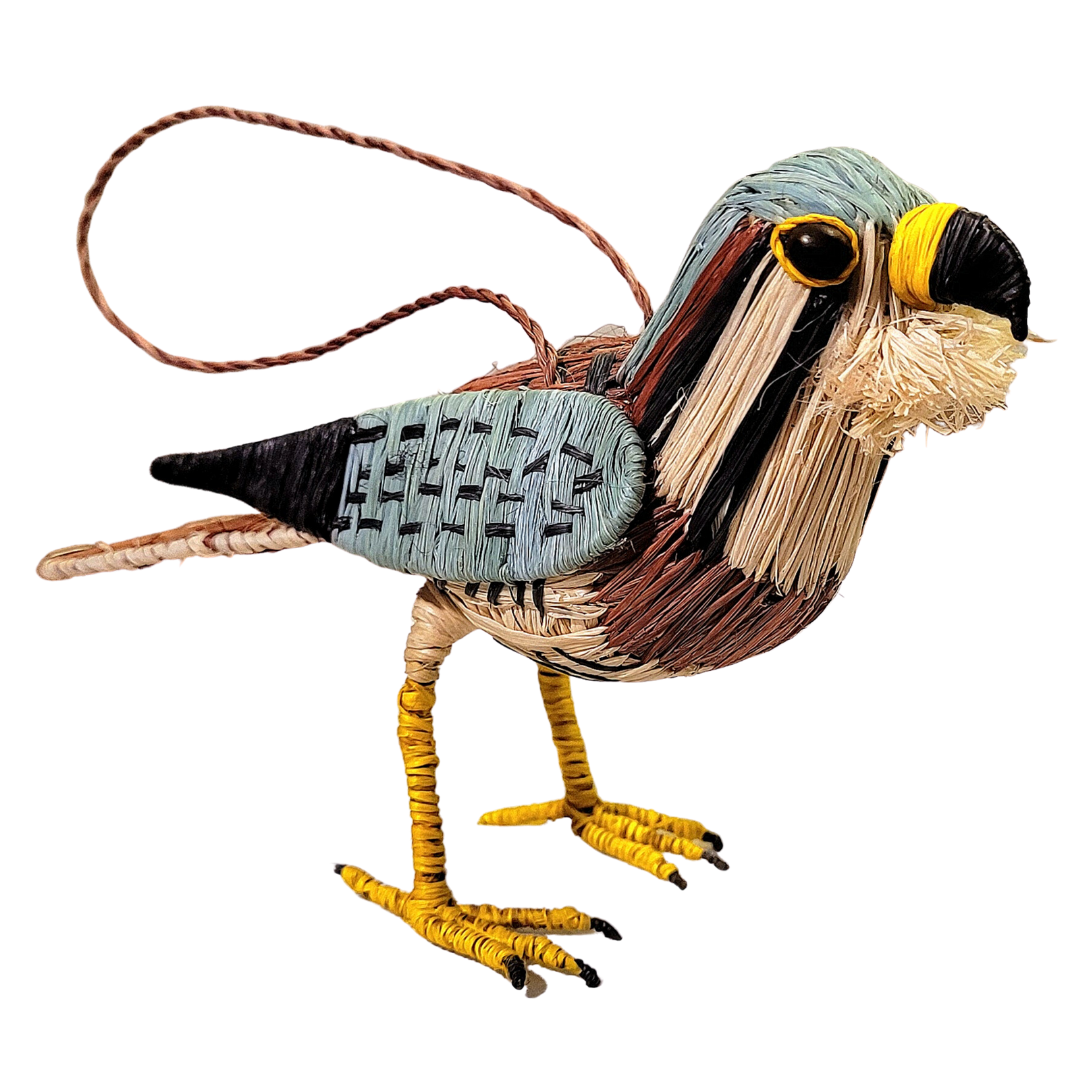Amazon Ecology - Wholesale Ornament - KESTREL BIRD - FAIR-TRADE CHRISTMAS TREE ORNAMENT - WOVEN BY PERUVIAN AMAZON ARTISAN0