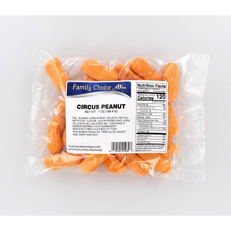 Everyday Supply Co - Wholesale Hard Candy - Family Choice Circus Peanuts Candy 7oz - Pack of 12