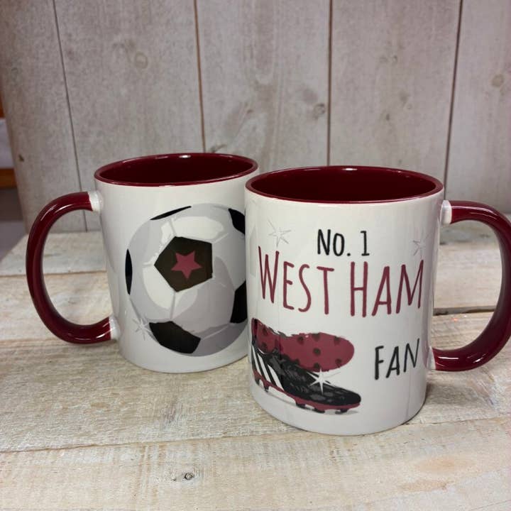 Mug - West Ham Football (Mug-F12) for wholesale by White Cotton Cards