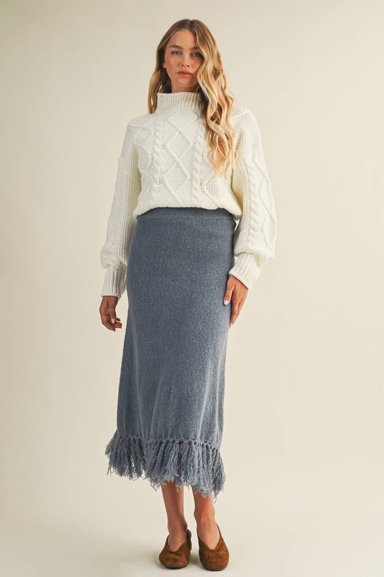 Mustard Seed - Vente Jupe – femme - JUPE EN MAILLE À FRANGES10