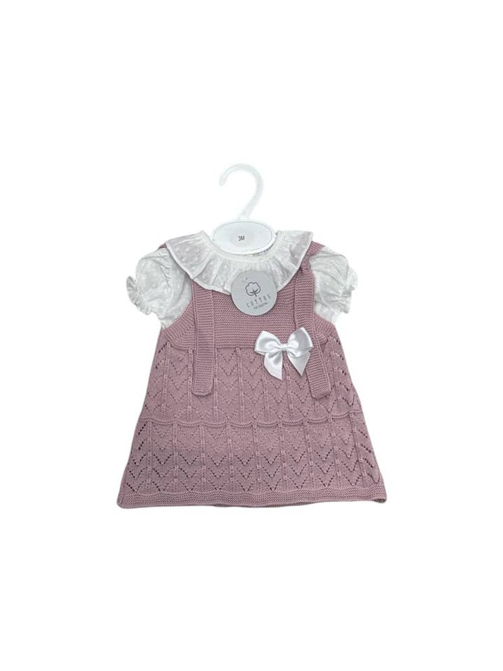 Cotton Socks - Wholesale Dress Set - Baby - Ref:695 Dress in Perlé with blouse4