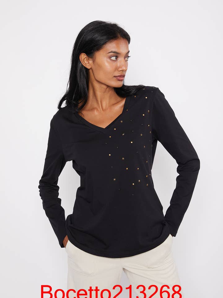 Studded T-shirt for wholesale by Bocetto