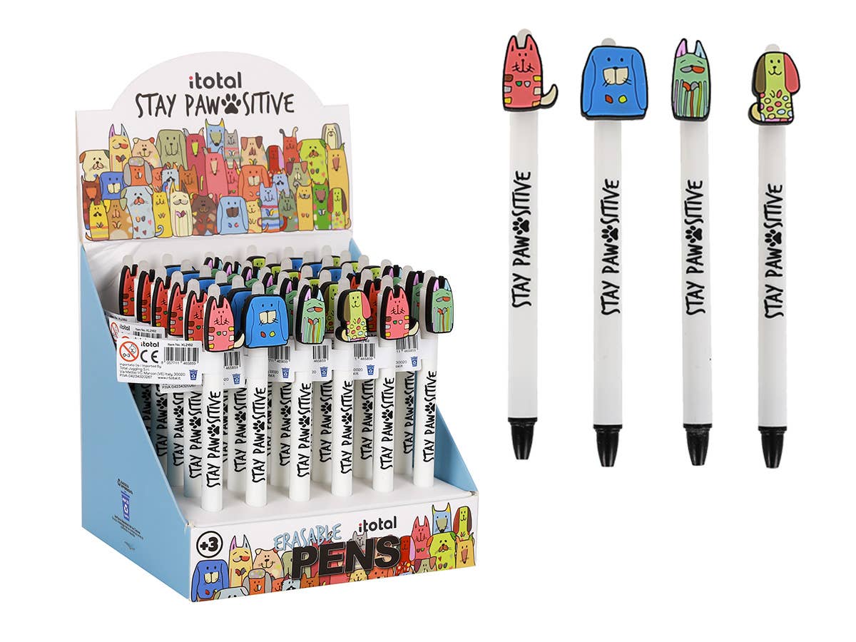 I-Total, I-Drink - Wholesale Pen - Stay Pawsitive Erasable Pen - Display 36 Pcs0