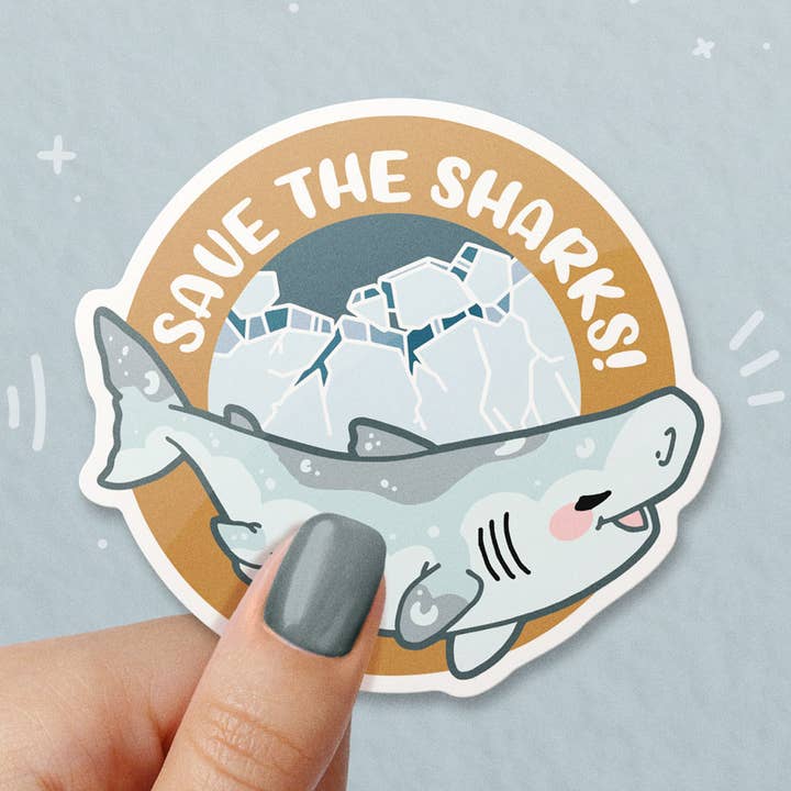 Adesivo in vinile con squalo per la vendita all'ingrosso da parte di Byte Size Treasure