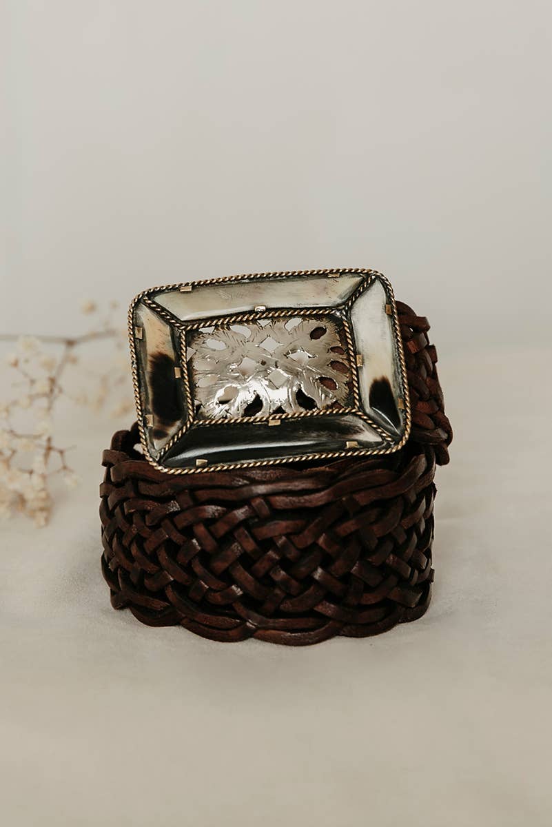 Lula Natura - Wholesale Belt - Women's - BROWN LEATHER BELT SQUARE EMPIRE8