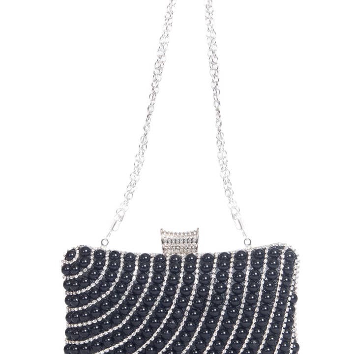 Lauren Lorraine Adore Rhinestone Clutch Handbag with Chain Strap for wholesale by Lauren Lorraine