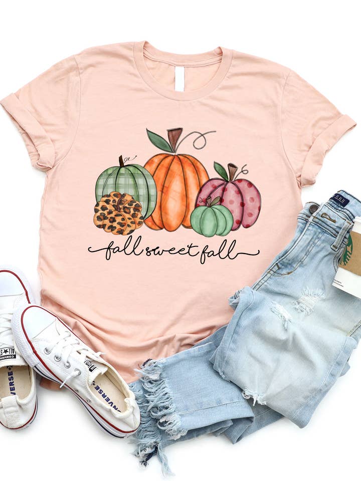 Tickled Teal - Wholesale T-Shirt (Graphic) - Women's - Fall Sweet Fall Graphic Tee5