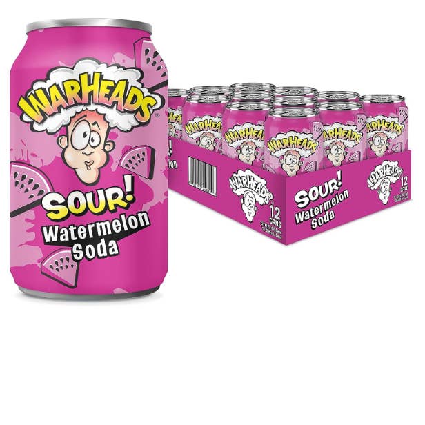 L&F Universal Goods - Venta al por mayor Refrescos/bebidas carbonatadas - Soda amarga de sandía Warheads, lata de 12 onzas
