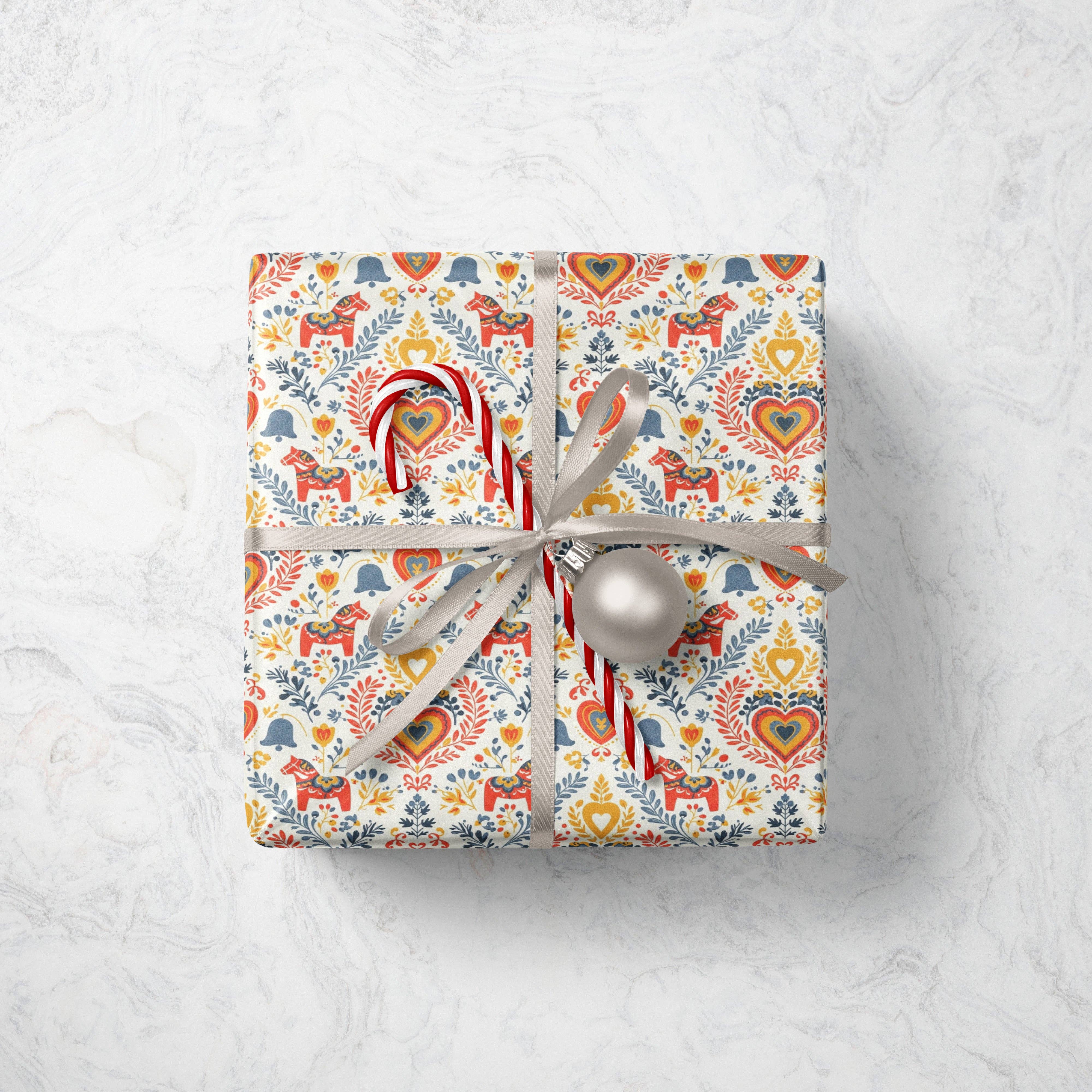 MagicMerchEmporium - Vente Rouleau de papier cadeau - Papier cadeau cheval de Dalécarlie3