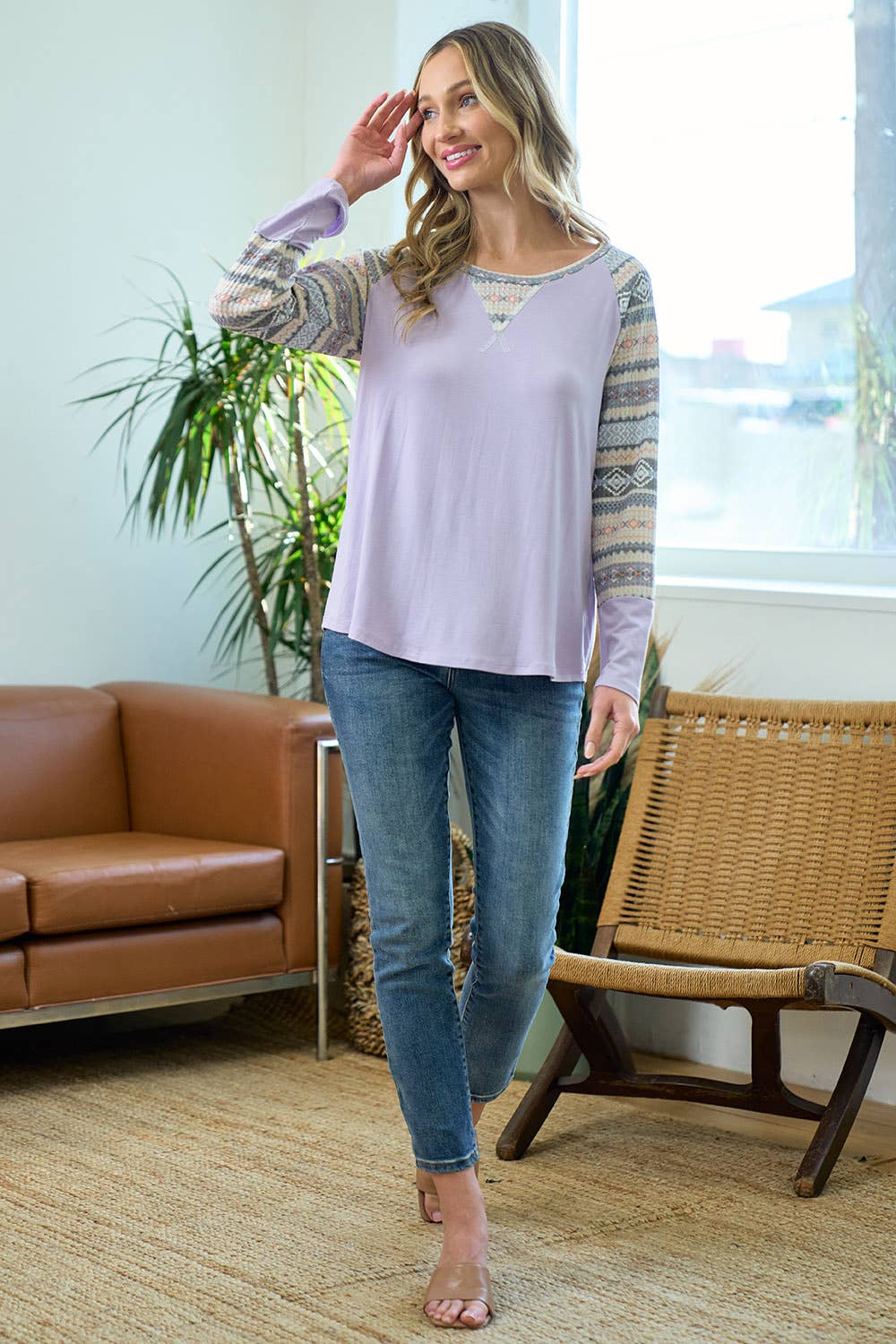 lovely melody - Wholesale Tunic - Women's - LMT2584PL-PLUS Charming Retreat Aztec Sleeve Top7