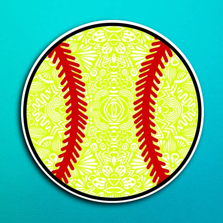 Softball Sticker (WATERPROOF) for wholesale by Zenspire Designs