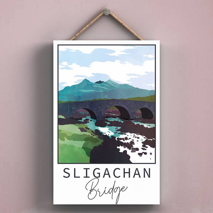 P4968 - Sligachan Bridge Day Scotlands Landscape Illustratio for wholesale by Vivid Squid Wholesale