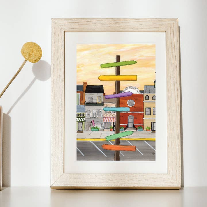 Panneau imprimé sur une petite ville (personnalisable) pour la vente par Snail Mail