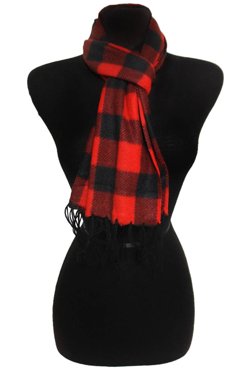 ASSORTITI Sciarpa avvolgente oblunga con bordo a frange in morbido pile scozzese in vendita all'ingrosso su Faire2