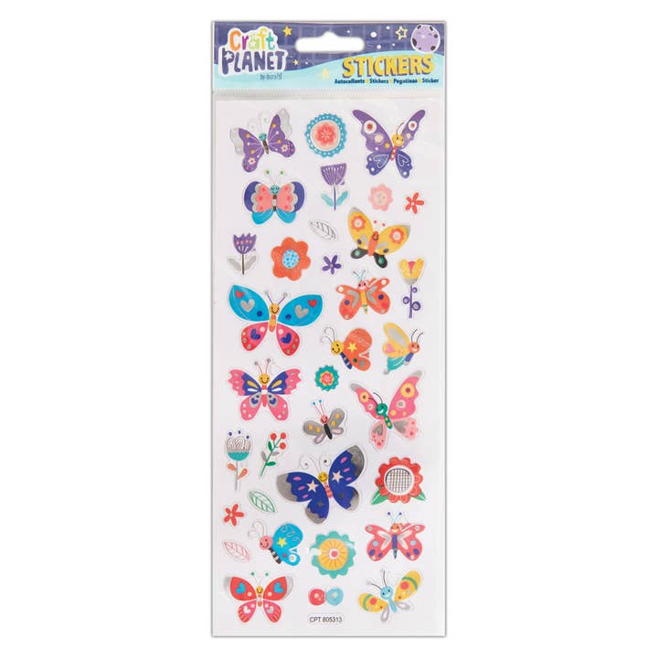 Craft Planet Fun Coloured Stickers, Butterflies for wholesale by West Design Products
