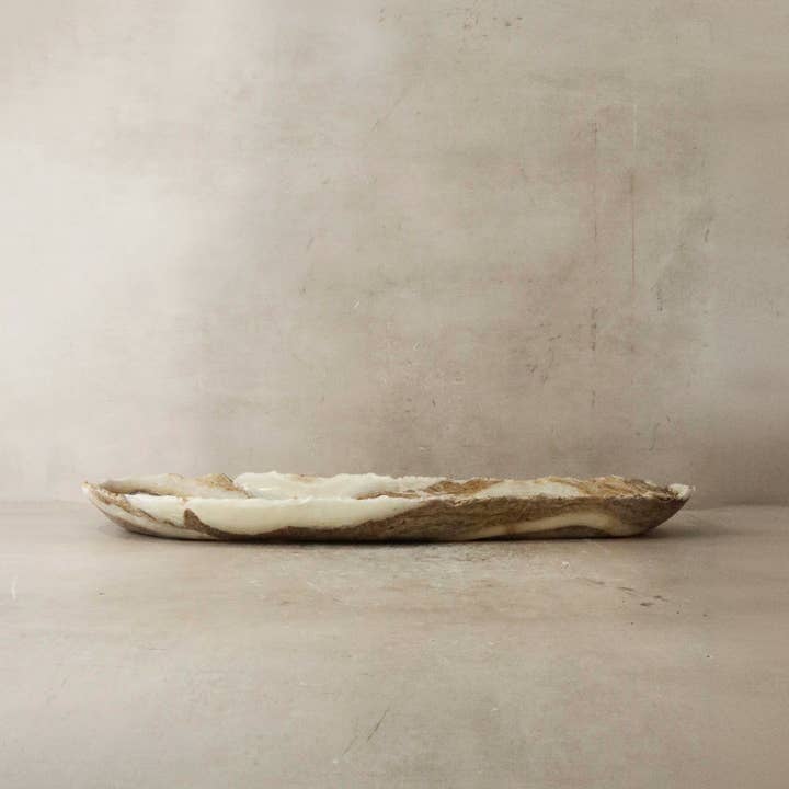 Botanical Boys - Wholesale Decorative Plate/Dish/Bowl - Premium Onyx Bowl Raw Edge No 112