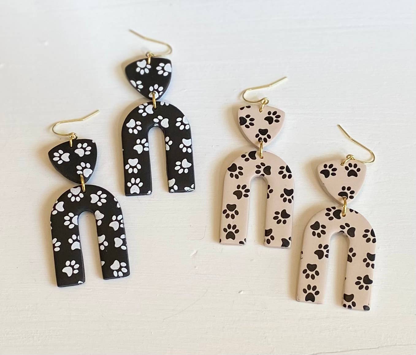 Clayhouse Colours - Wholesale Dangle Earrings - Paw Print Clay Earrings1
