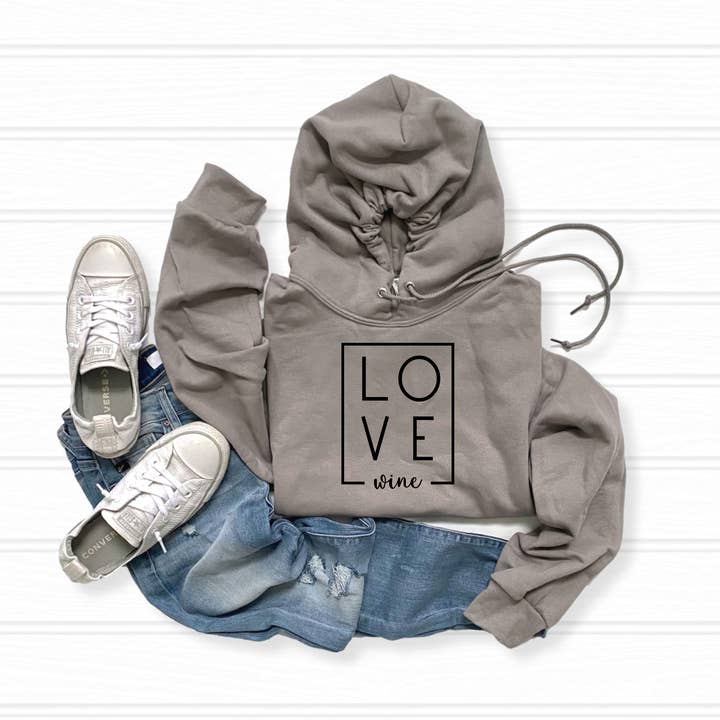 Love Wine Women's Cotton-Polyester Hoodie for wholesale by Rustic Radiance