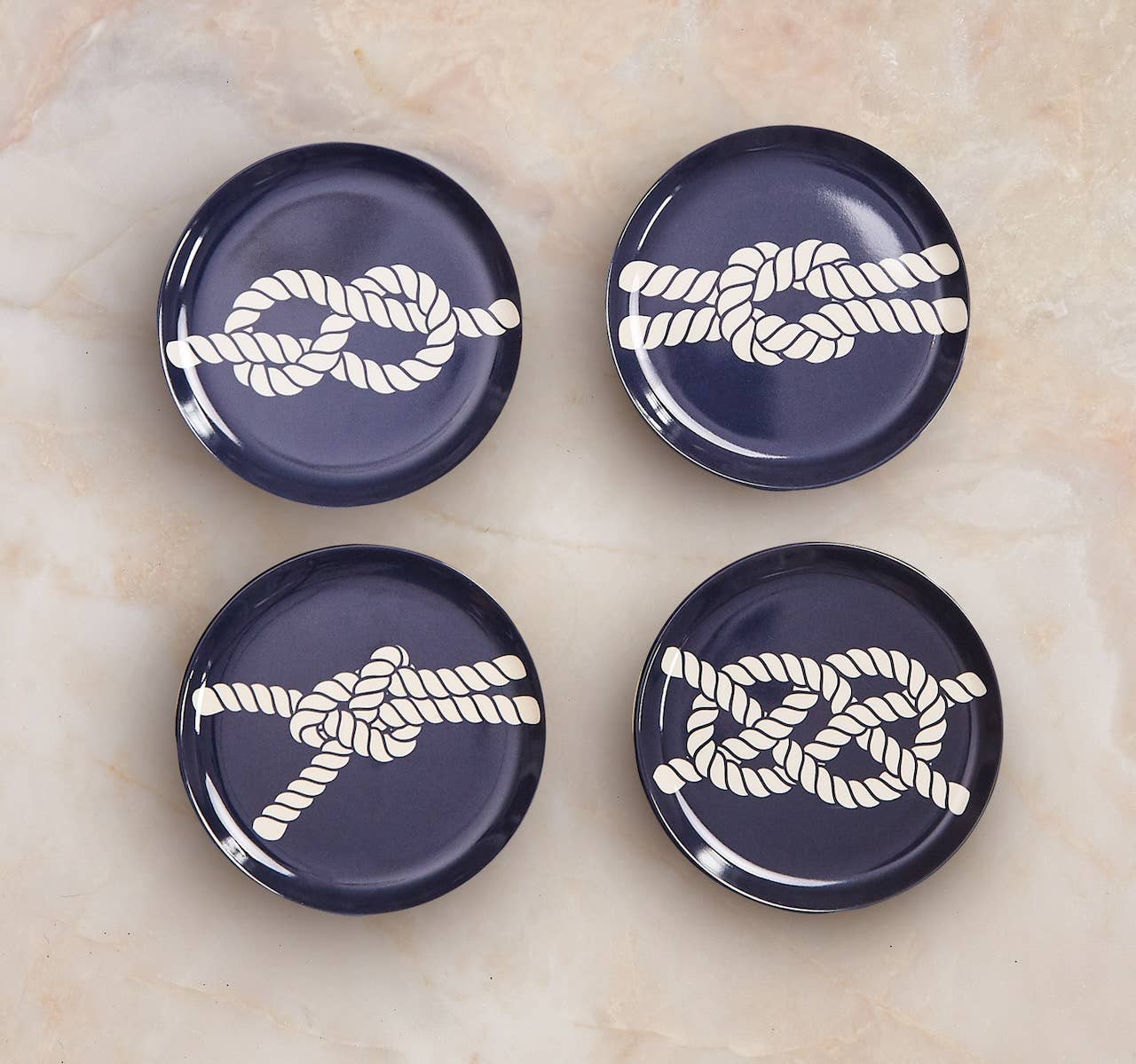 THOMASPAUL – Base de copos por atacado – Conjunto de 4 porta-copos de melamina Scrimshaw4