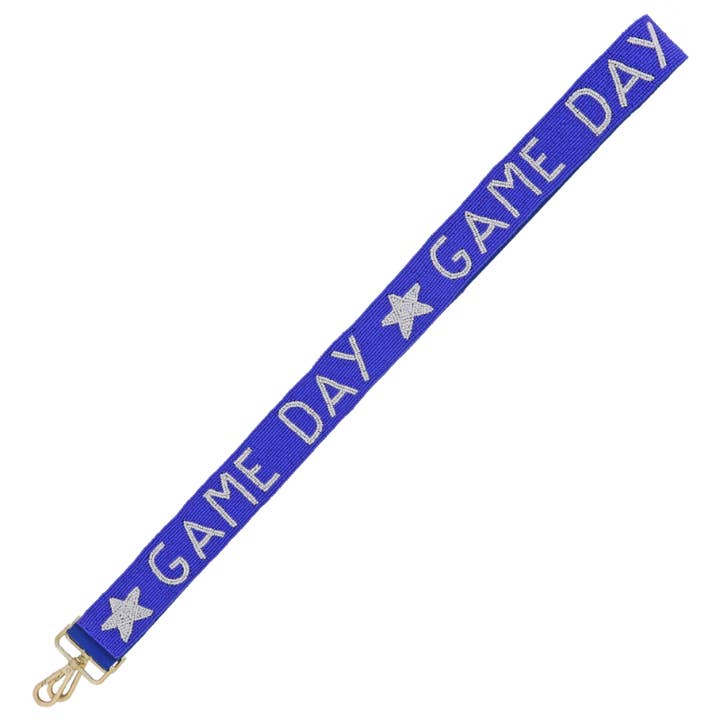 Game Day Royal Blue Beaded Purse Strap for wholesale by Jane Marie