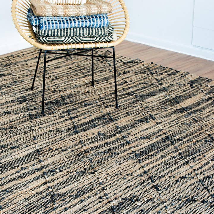 8'x10' Jutetæppe med Loop Shuttle Vævning Durrie med Hamming for engroshandel hos A&B Home Group Inc.