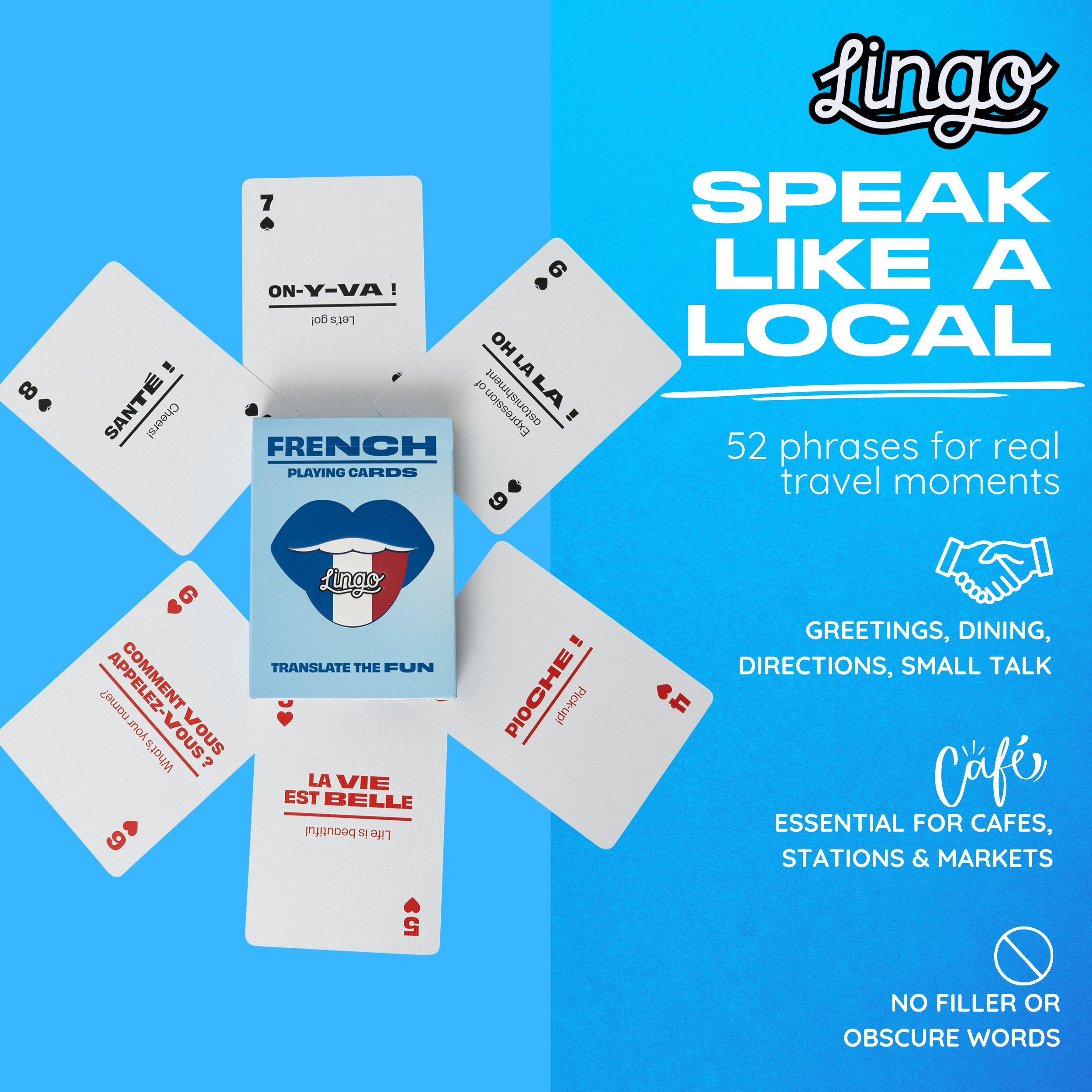 Lingo Playing Cards – wholesale Spelkort – Franska resespelkort4